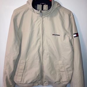 MEN'S TOMMY HILFIGER YACHT JACKET WINDBREAKER WATERSTOP KHAKI SIZE LARGE